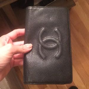 Chanel Black Wallet Worn